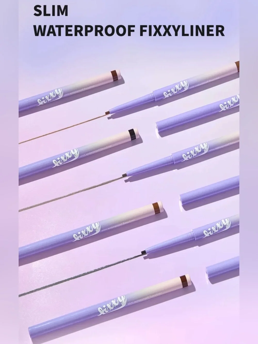 Peach C Brush Fixxyliner, long-lasting liquid eyeliner in Black/Brown NWT